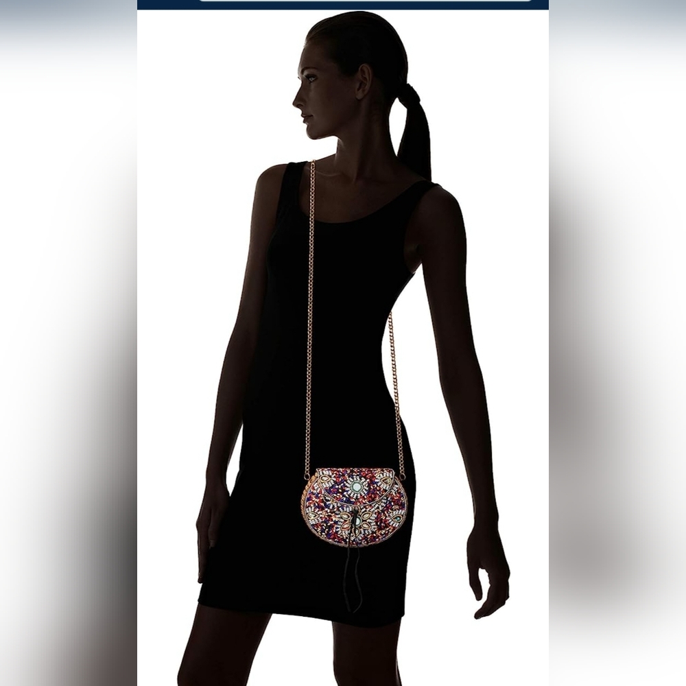 NWT LULU Brin Iron Bead and Sequin Embellished Crossbody Handbag - Picture 7 of 10
